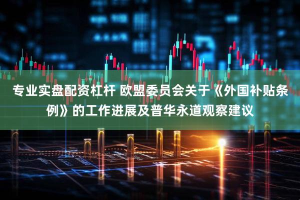 专业实盘配资杠杆 欧盟委员会关于《外国补贴条例》的工作进展及普华永道观察建议