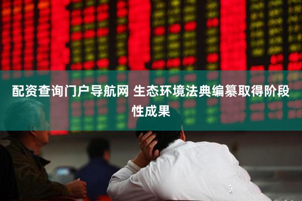 配资查询门户导航网 生态环境法典编纂取得阶段性成果